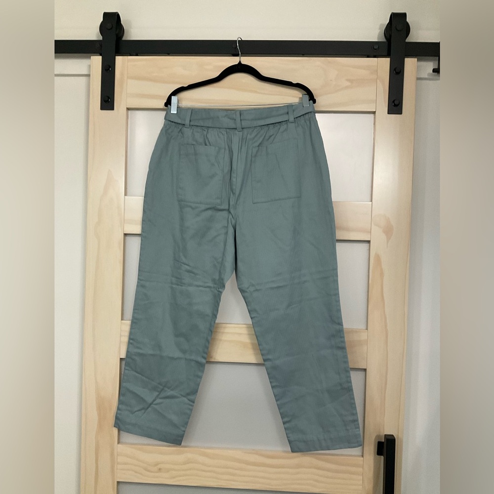 LOFT Sea-foam Green Paper-bag Chino Large NWT - Picture 2 of 5